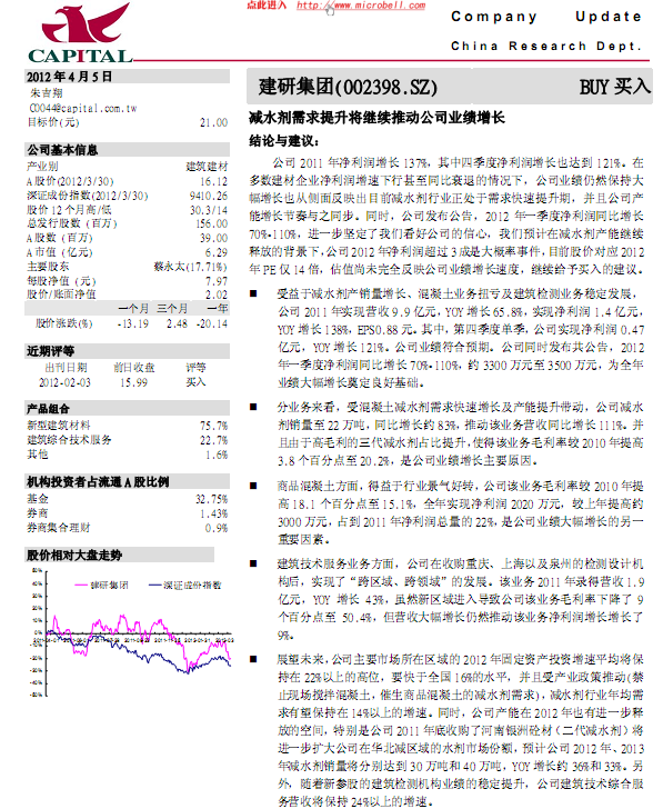 建研集團-002398-減水劑需求提升將繼續推動公司業績增長